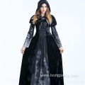 Womens Halloween Dress Cosplay Witch Printed Long Sleeve